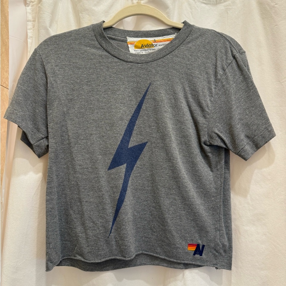 Gray aviator nation bolt tee